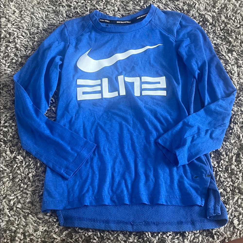Nike Blue Elite Long Sleeve Shirt
